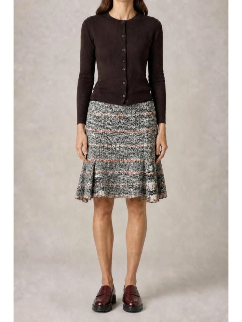 NWOT M Missoni vintage y2k zigzag knit godet skirt